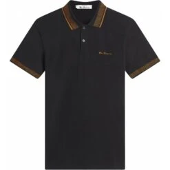 Ben Sherman Mens Big Size Contrast Pattern Collar Cotton Polo Shirt