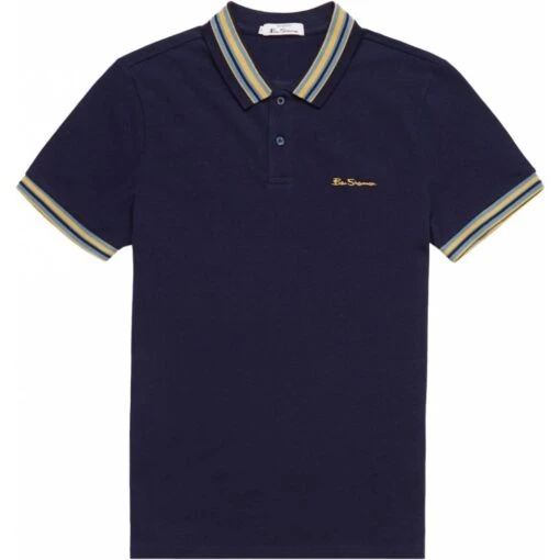 Ben Sherman Mens Big Size House Multi Stripe Collar Cotton Polo -Ben Sherman Store ben sherman mens big size house multi stripe collar cotton polo p3009 237074 image