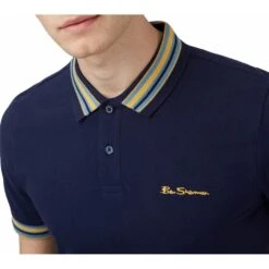 Ben Sherman Mens Big Size House Multi Stripe Collar Cotton Polo -Ben Sherman Store ben sherman mens big size house multi stripe collar cotton polo p3009 237075 image