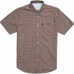 Ben Sherman Mens Big Size Mini Gingham Check Button Down Collar Cotton Short Sleeve Shirt -Ben Sherman Store ben sherman mens big size mini gingham check button down collar cotton short sleeve shirt p2639 211912 image