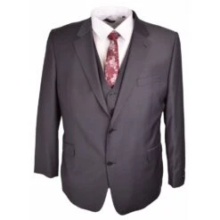 Big Size Hugo James Stretch Charcoal Jacket