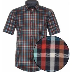 Casa Moda Mens Big Size Casual Fit Multi Colour Mini Check Short Sleeve Shirt -Ben Sherman Store casa moda mens big size casual fit multi colour mini check short sleeve shirt p3042 239524 image