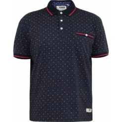 Duke Mens Big Size D555 Ao Printed Polo Shirt With Jacquard Collar Cuffs And Inner Placket -Ben Sherman Store duke mens big size d555 ao printed polo shirt with jacquard collar cuffs and inner placket p3085 242373 image