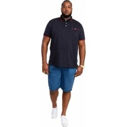 Duke Mens Big Size D555 Ao Printed Polo Shirt With Jacquard Collar Cuffs And Inner Placket -Ben Sherman Store duke mens big size d555 ao printed polo shirt with jacquard collar cuffs and inner placket p3085 242374 image