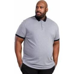 Duke Mens Big Size D555 Pique Polo Shirt With Ribbed Collar And Cuff -Ben Sherman Store duke mens big size d555 pique polo shirt with ribbed collar and cuff p3062 241054 image