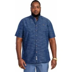 Duke Mens Big Size Textured Button Down Collar Cotton Casual Short Sleeve Shirt With Breast Pocket -Ben Sherman Store duke mens big size textured button down collar cotton casual short sleeve shirt with breast pocket p3082 242337 image