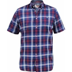 Duke Mens Big Size Woven Check Button Down Collar Casual Short Sleeve Shirt With Breast Pocket -Ben Sherman Store duke mens big size woven check button down collar casual short sleeve shirt with breast pocket p3083 242331 image