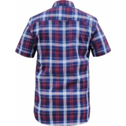 Duke Mens Big Size Woven Check Button Down Collar Casual Short Sleeve Shirt With Breast Pocket -Ben Sherman Store duke mens big size woven check button down collar casual short sleeve shirt with breast pocket p3083 242335 image