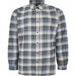 Espionage Mens Big Size Long Sleeve Brushed Cotton Check Shirt With Button Down Collar Curved Hemline And Single Chest Pocket -Ben Sherman Store espionage mens big size long sleeve brushed cotton check shirt with button down collar curved hemline and single chest pocket p2547 201142 image