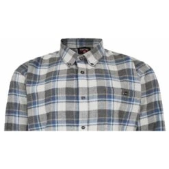 Espionage Mens Big Size Long Sleeve Brushed Cotton Check Shirt With Button Down Collar Curved Hemline And Single Chest Pocket -Ben Sherman Store espionage mens big size long sleeve brushed cotton check shirt with button down collar curved hemline and single chest pocket p2547 201143 image