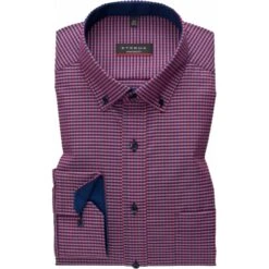 Eterna Mens Big Size Long Sleeve Formal Comfort Fit Poplin Red And Blue Checked Shirt -Ben Sherman Store eterna mens big size long sleeve formal comfort fit poplin red and blue checked shirt p2749 217495 image