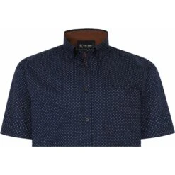 Kam Mens Big Size Dobby Print Short Sleeve Shirt Chest Pocket Button Down Collar -Ben Sherman Store kam mens big size dobby print short sleeve shirt chest pocket button down collar p2870 226396 image