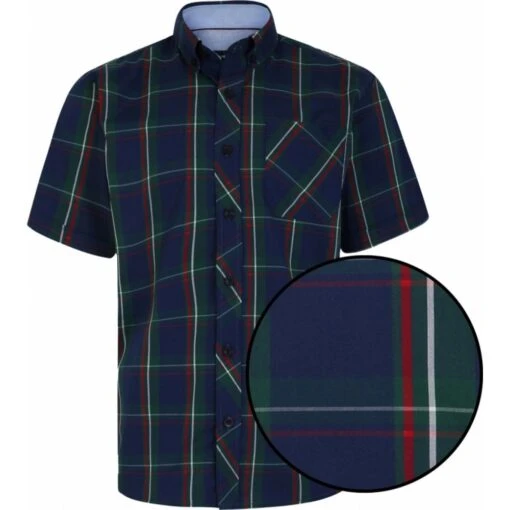 Kam Mens Big Size Large Check Button Down Collar Short Sleeve Shirt -Ben Sherman Store kam mens big size large check button down collar short sleeve shirt p3172 246167 image