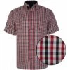 Kam Mens Big Size Two Tone Check Button Down Collar Short Sleeve Shirt -Ben Sherman Store kam mens big size two tone check button down collar short sleeve shirt p3171 246142 image