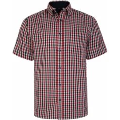 Kam Mens Big Size Two Tone Check Button Down Collar Short Sleeve Shirt -Ben Sherman Store kam mens big size two tone check button down collar short sleeve shirt p3171 246144 image
