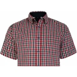 Kam Mens Big Size Two Tone Check Button Down Collar Short Sleeve Shirt -Ben Sherman Store kam mens big size two tone check button down collar short sleeve shirt p3171 246145 image