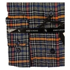 Kings Road Mens Big Size Cotton Check Button Down Collar Casual Long Sleeve Shirt With Breast Pocket -Ben Sherman Store kings road mens big size cotton check button down collar casual long sleeve shirt with breast pocket p3208 248159 image