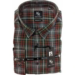 Kings Road Mens Big Size Cotton Check Button Down Collar Casual Long Sleeve Shirt With Breast Pocket -Ben Sherman Store kings road mens big size cotton check button down collar casual long sleeve shirt with breast pocket p3208 248171 image