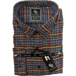 Kings Road Mens Big Size Cotton Check Button Down Collar Casual Long Sleeve Shirt With Breast Pocket -Ben Sherman Store kings road mens big size cotton check button down collar casual long sleeve shirt with breast pocket p3208 248276 image