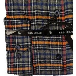 Kings Road Mens Big Size Cotton Check Button Down Collar Casual Long Sleeve Shirt With Breast Pocket -Ben Sherman Store kings road mens big size cotton check button down collar casual long sleeve shirt with breast pocket p3208 248277 image