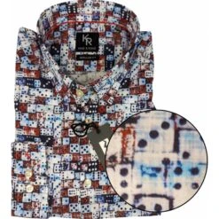 Kings Road Mens Big Size Dice Print Cotton Casual Long Sleeve Shirt -Ben Sherman Store kings road mens big size dice print cotton casual long sleeve shirt p2927 230949 image