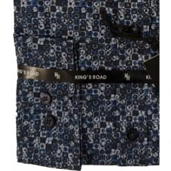 Kings Road Mens Big Size Square Pattern Print Casual Long Sleeve Shirt With Breast Pocket -Ben Sherman Store kings road mens big size square pattern print casual long sleeve shirt with breast pocket p3209 248136 image