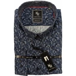 Kings Road Mens Big Size Square Pattern Print Casual Long Sleeve Shirt With Breast Pocket -Ben Sherman Store kings road mens big size square pattern print casual long sleeve shirt with breast pocket p3209 248137 image