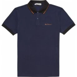 Mens Big Size Ben Sherman Block Rib Polo Shirt