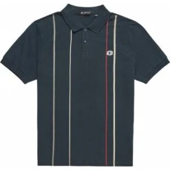 Mens Big Size Ben Sherman Vertical Stripe Polo Shirt