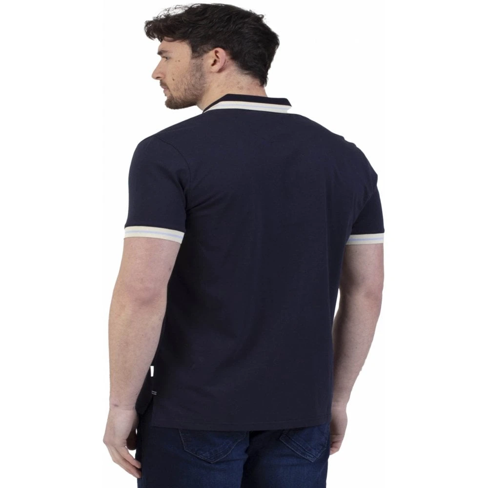 Mish Mash Mens Big Size Cotton Full Zip Polo Navy 4 Mish Mash Mens Big Size Cotton Full Zip Polo Navy - Image 2