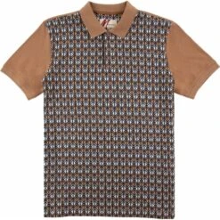 Ben Sherman Store -Ben Sherman Store mish mash mens big size knitted diamond pattern cotton short sleeve polo p2784 220991 image