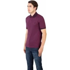Mish Mash Mens Big Size Plain Cotton Polo With Patterned Contrast Collar And Cuff -Ben Sherman Store mish mash mens big size plain cotton polo with patterned contrast collar and cuff p3219 247824 image