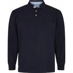 North 56°4 Mens Big Size Long Sleeve Plain Cotton Pique Polo