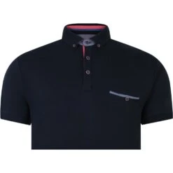 Peter Gribby Mens Big Size Button Down Collar Soft Touch Cotton Polo With Breast Pocket -Ben Sherman Store peter gribby mens big size button down collar soft touch cotton polo with breast pocket p3075 241999 image