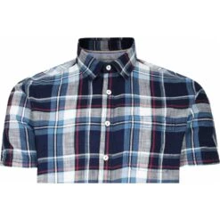 Peter Gribby Mens Big Size Cotton Casual Twill Check Short Sleeve Shirt -Ben Sherman Store peter gribby mens big size cotton casual twill check short sleeve shirt p2730 216860 image