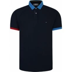 Peter Gribby Mens Big Size Cotton Pique Polo With Contrast Collar And Cuff
