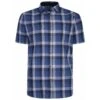 Peter Gribby Mens Big Size Linen Check Short Sleeve Shirt Indigo -Ben Sherman Store peter gribby mens big size linen check short sleeve shirt indigo p2389 192228 image