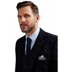 Ben Sherman Store -Ben Sherman Store scott mens big size box check wool single breasted sports jacket with side vents p3261 250372 image