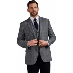 Scott Mens Big Size Wool Herringbone Check Sports Jacket