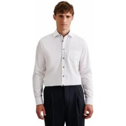 Seidensticker Mens Big Size Comfort Fit Plain Non Iron Formal Long Sleeve Shirt With Breast Pocket -Ben Sherman Store seidensticker mens big size comfort fit plain non iron formal long sleeve shirt with breast pocket p3226 248947 image